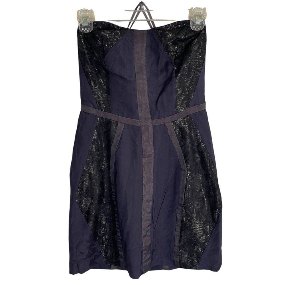 NWT String a Star Dark Purple Strapless Dress With Side Zipper Size 2